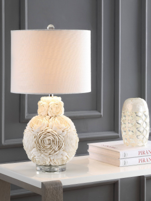 24" Seashell Rosette Table Lamp (includes Led Light Bulb) White - Jonathan Y