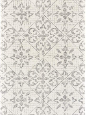 Rhett Geometric Lattice Print Rug - Ivory & Wolf Gray - Available In 2 Sizes