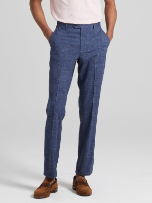 Italian Tropical Wool Dress Pant In Denim Navy