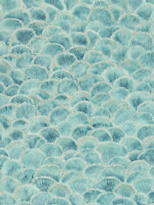 Vintage Art Deco Shells Wallpaper In Blue By Walls Republic