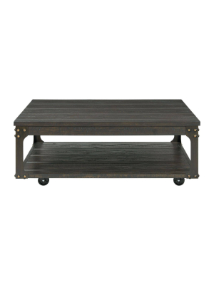 Cera Square Coffee Table Dark Brown - Picket House Furnishings