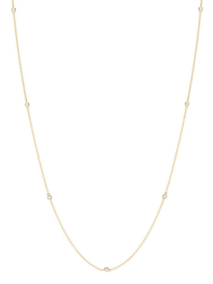 14k Long Floating Diamonds Necklace