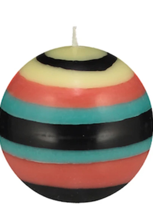 Small Striped Ball Candle