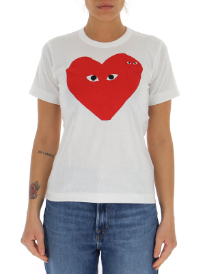 Comme Des Garçons Play Heart Logo Print T-shirt