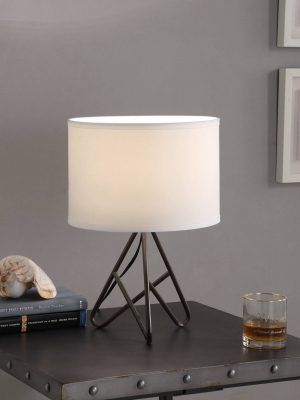 17.5" Modern Metal Tripod Table Lamp Black - Ore International