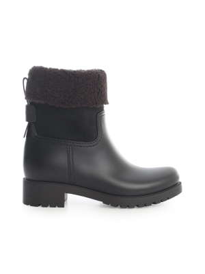 See By Chloé Fur-trimmed Ankle Boots