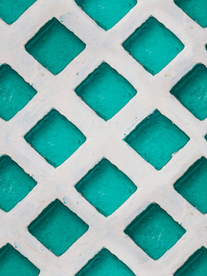 Concrete Patch Wallpaper In Turquoise And Grey From The Eclectic Collection By Mind The Gap