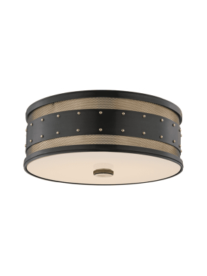 Gaines 3 Light Flush Mount Aged Old Bronze