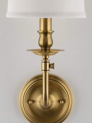 Hudson Valley Lighting Logan Sconce - Aged Brass & Off White