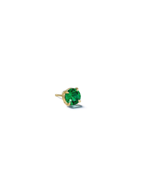 Round Brilliant Cut Emerald Stud – 5mm