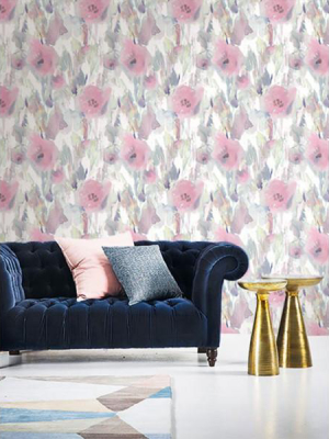 Watercolor Floral Wallpaper In Pink And Neutrals From The L'atelier De Paris Collection By Seabrook