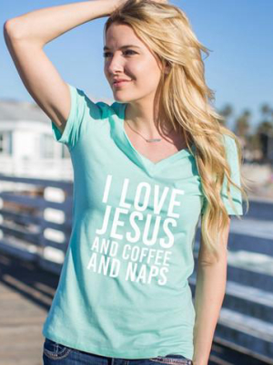 I Love Jesus And Coffee And Naps Tshirt