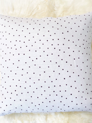 Rose Uniacke Burgundy Dots Linen Pillow, 21"