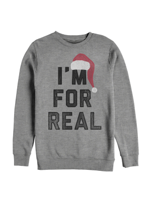 Men's Lost Gods Christmas Santa Claus I'm For Real Sweatshirt