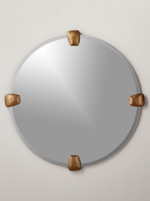 Depp Brass Tab Round Mirror 32"