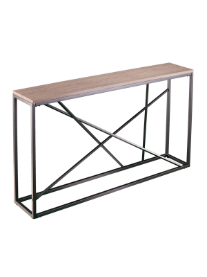 Arendale Faux Marble Skinny Console Table - Aiden Lane