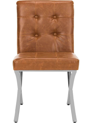 Wade Tufted Side Chair Light Brown