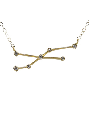 Taurus Constellation Cz Outline Necklace