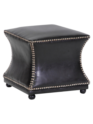 Ellastone Modern Leather Ottoman Dark Brown - Baxton Studio