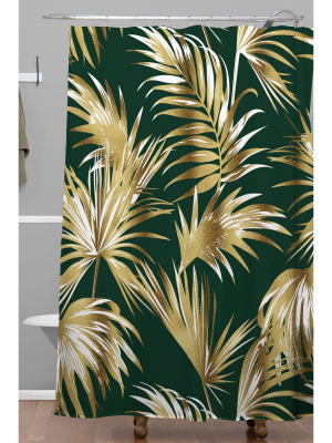 Marta Barragan Camarasa Golden Palms Shower Curtain Golden - Deny Designs