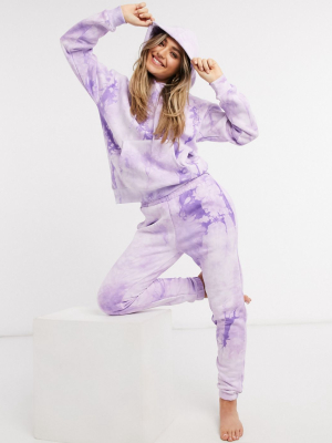 Chelsea Peers Tie Dye Sweatpants In Lilac