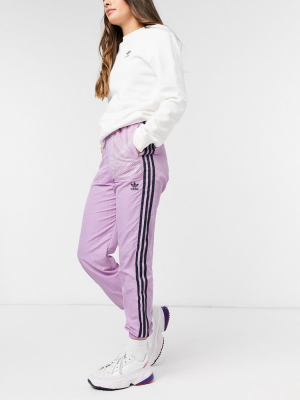 Adidas Originals Mesh Logo Sweatpants In Pink