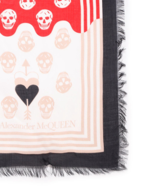 Alexander Mcqueen Skull Printed Biker Scarf