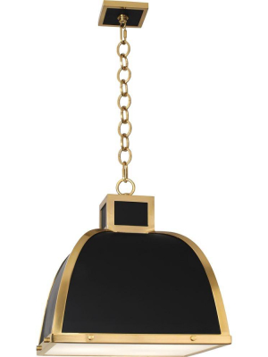 Ranger Pendant Matte Black And Modern Brass