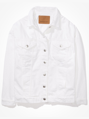 Ae White Boyfriend Denim Jacket