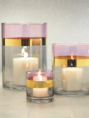 Veneto Two-tone Luster Votive Holder - Magenta