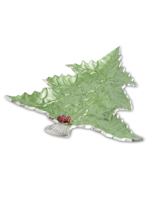 Julia Knight Holly Sprig 16" Tree Platter In Mojito