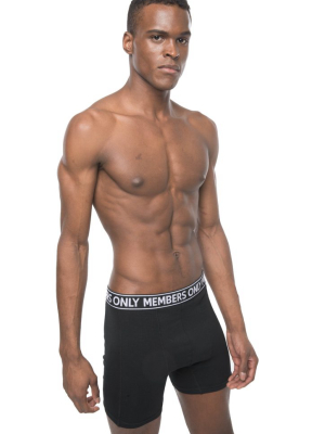 Members Only Men's 3pk Cotton Spandex Boxer Brief - Black