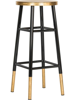 Ema Dipped Gold Leaf Bar Stool Black