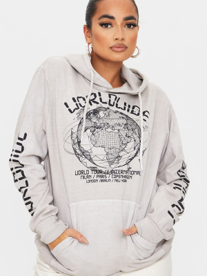 Petite Stone Worldwide Slogan Hoodie