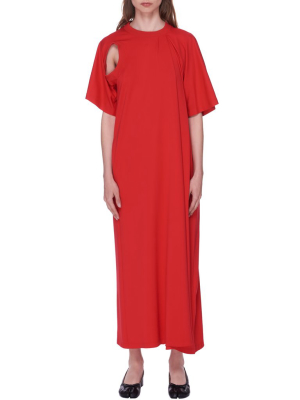 Vented T-shirt Dress (mb-35-bold-red)