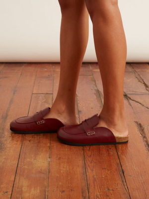 Leather Loafer In Bordeaux