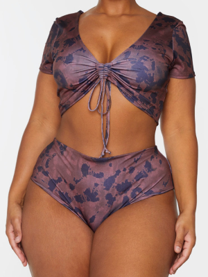 Plus Mauve Tie Dye Bikini Bottom