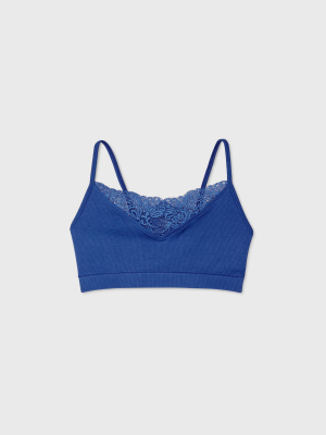 Women's Seamless Ribbed Bralette With Lace - Auden™