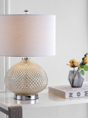 22.5" Glass Ames Table Lamp (includes Led Light Bulb) Silver - Jonathan Y