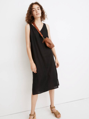 Linen-blend V-neck Tank Dress