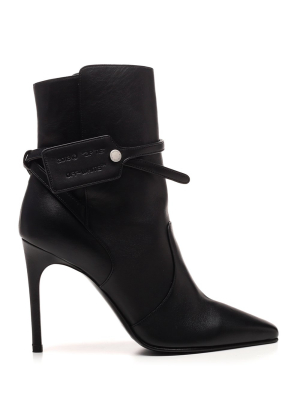 Off-white Pointed-toe Ankle Boots