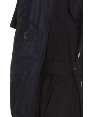 Neil Barrett Bomber Sleeve Double Breasted Trench Coat