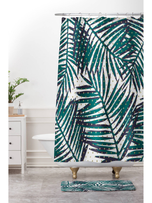 Zoe Wodarz The Palm Hotel Shower Curtain Green - Deny Designs