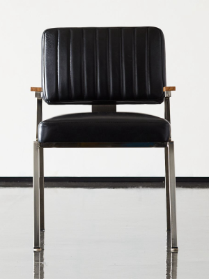 Krall Leather Dining Chair With Arms