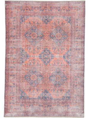 Jaipur Boheme Rug - Orange Rust/sargasso Sea