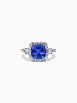 Effy Tanzanite Royale 14k White Gold Tanzanite And Diamond Ring, 3.68 Tcw