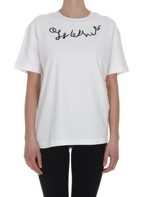 Off-white Cursive Logo Printed T-shirt