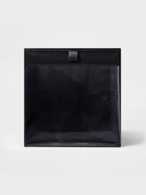 11" Fabric Cube Storage Bin Pocket Clear/black - Room Essentials™