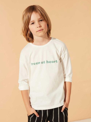 Kids On The Moon 3/4 Sleeve Top - Green At Heart