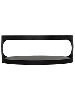 Noir Eclipse Black Metal Oval Coffee Table